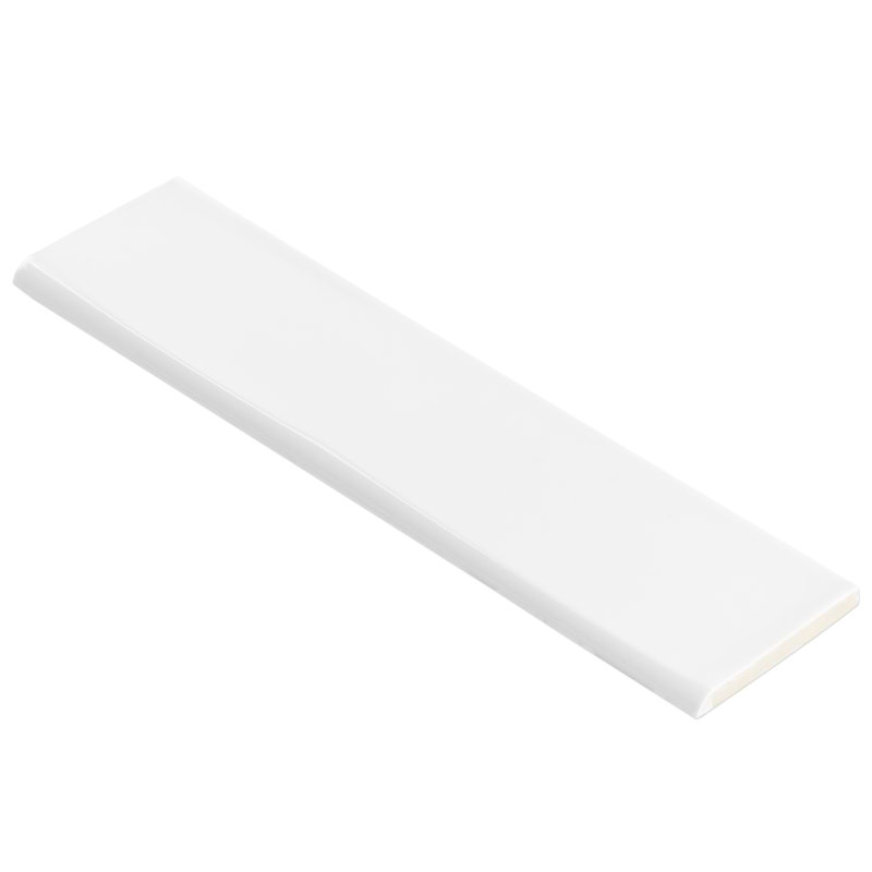 Manchester 3x12 Glossy Ceramic Bullnose, Bianco White
