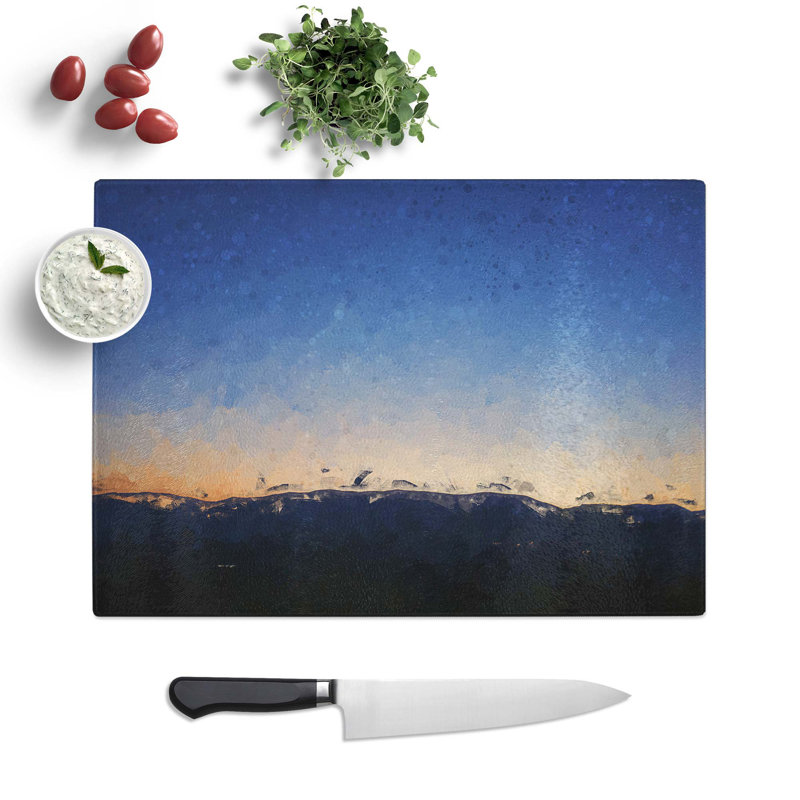 Glass Mountain Under The Blue Sky in Abstract Chopping Board, 39 cm W x 28.5 cm L