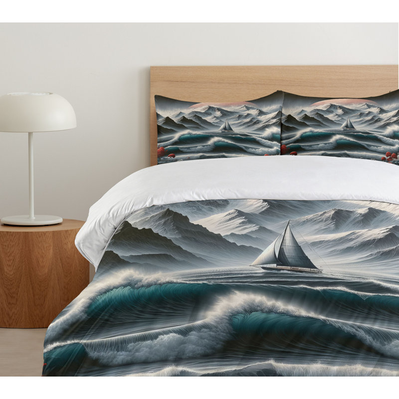 Nautical Duvet Cover, California King Duvet Cover + 2 Standard Shams