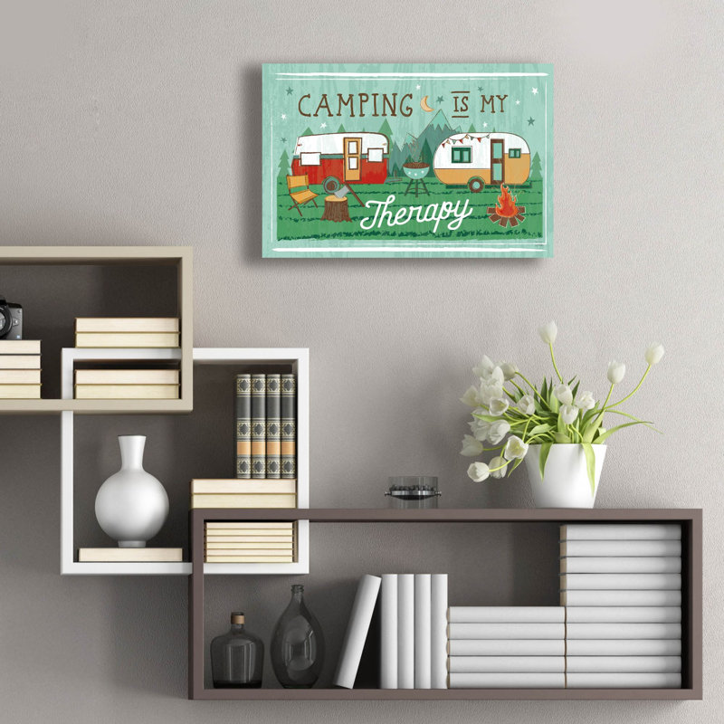 Art mural en verre Trinx «Comfy Camping 8» par Melissa Averinos, H 16 po x l 24 po x P 0,2 po