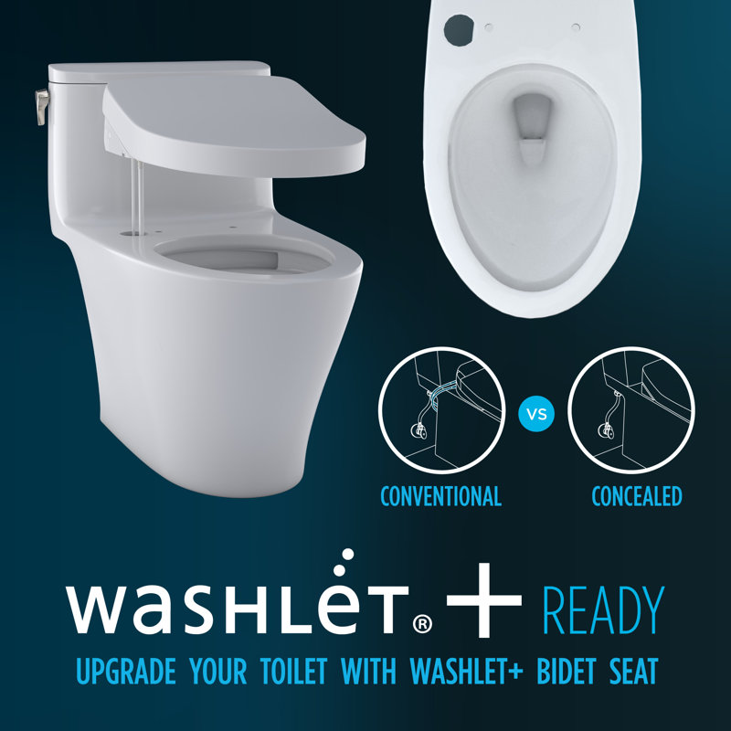 Drake 1.28 GPF Water Efficient Elongated Two-Piece Toilet with Tornado Flush (Seat included), 12"