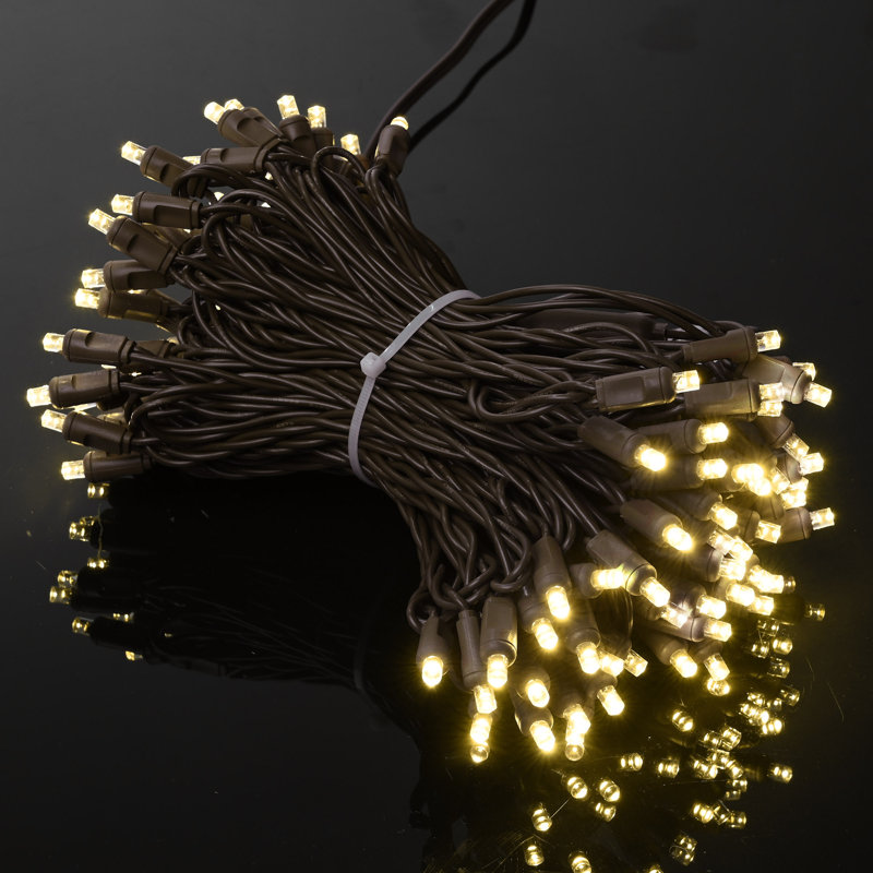  200Ft Christmas String Lights Grade IP65 Waterproof UL Listed Dimmable Twinkly Lights Outdoor Indoor Commercial for Holidays Christmas Trees Patio Garden Decor Brown Rope
