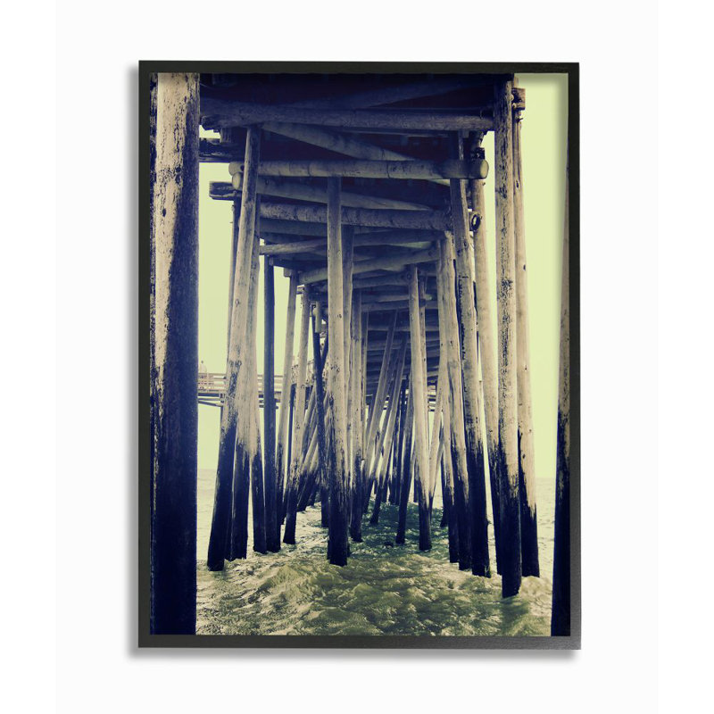 «Wind Waves Under Distress Pier Antique Scene» par Ashley Calhoun - reproduction de photo, H 20 po x l 16 po x 1,5 po