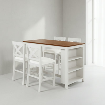 Solid 5 - Piece Dining Table Set, Farmhouse Style