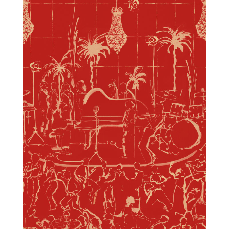 JAZZ LIVE Wallpaper, Red/Taupe
