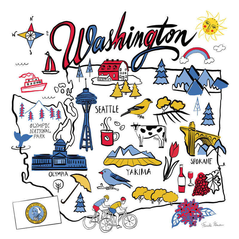 " Washington " by Farida Zaman Painting Print, 30" H x 30" W