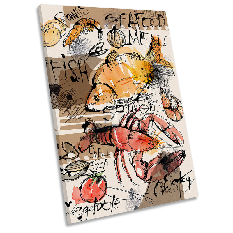 Kitchen Food Watercolour Sketch Picture - Wrapped Canvas Art Prints, 76.2" H x 50.8" W x 2" D