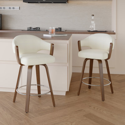 Tabouret de bar rotatif 26 po avec siège et dossier courbés