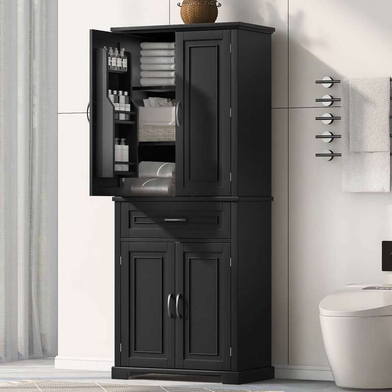 Armoire de rangement pour salle de bain, Noir