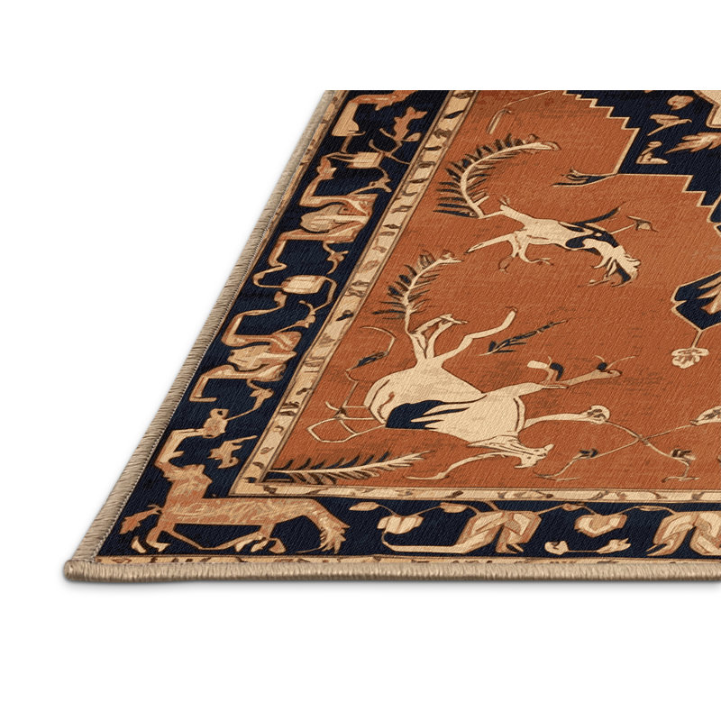 Tapis brun lavable à la machine, Carré 4 pi
