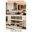 Console moderne en marbre avec rangement à 3 niveaux, structure en fer robuste et dispositif anti-basculement pour le salon, l'entrée ou le couloir