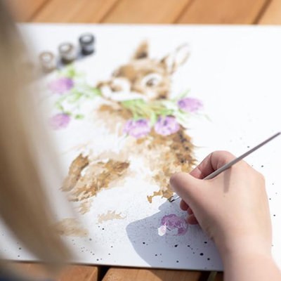 Wrendale Designs 'Blooming with Love' Spaniel Paint by Numbers Kit - 40 x 40cm