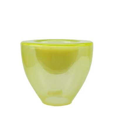 Porte-bougie en verre en forme de torchère 6 "avec bougie en cire