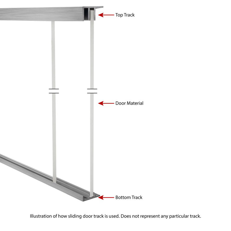 Ensemble de rails de porte coulissante en aluminium anodisé transparent 1/4 "Outwater pour portes en bois de 72 pouces (paquet de 18) Outwater