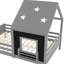 Lits en bois massif avec tableau noir et rangement, gris moderne