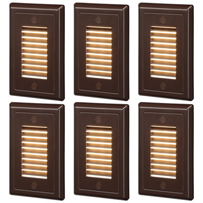 120V Hardwired LED Step Lights, Dimmable, 3000K Warm White, Oil Rubbed Bronze