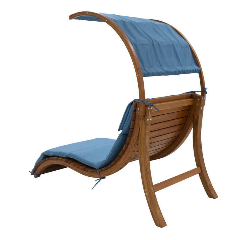 473.71cm Long Single Chaise with Cushions, Blue