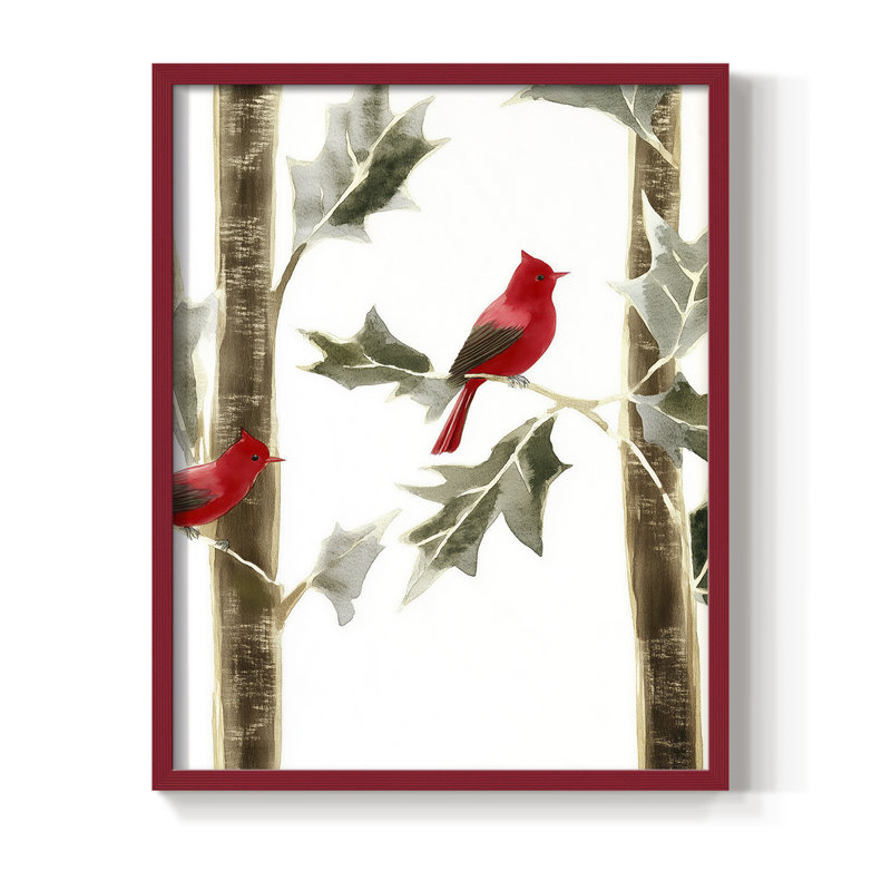 «Christmas Holiday», art encadré en bois massif CEC XXVII, H 11 po x l 9 po, Rouge