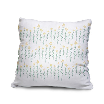 Cotton Floral Throw Pillow