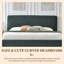 Lit tapissier courbé moderne avec rangement relevable, très grand, lin vert-744234755-744234764