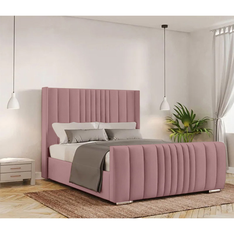 Schwamm Upholstered Bed Frame, Single (3'), Lilac