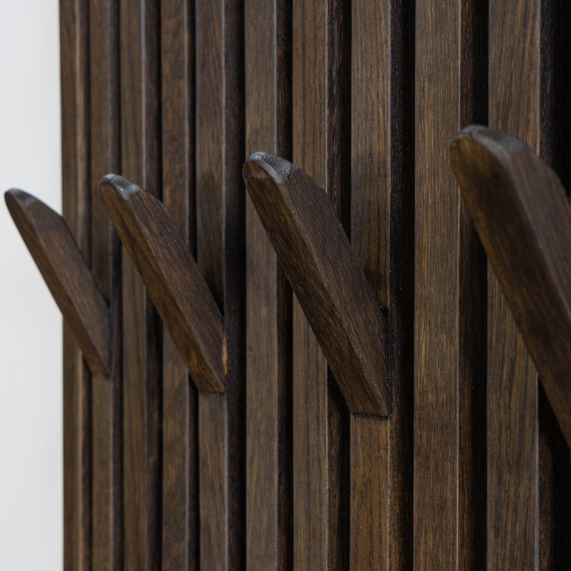 Spinder X Eva Van De Ven Solid Wood Wall 16 - Hook Coat Rack, Black