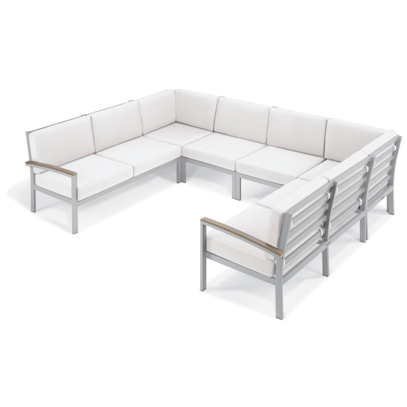 Travira Modular Side Chair with Cushions, Eggshell White