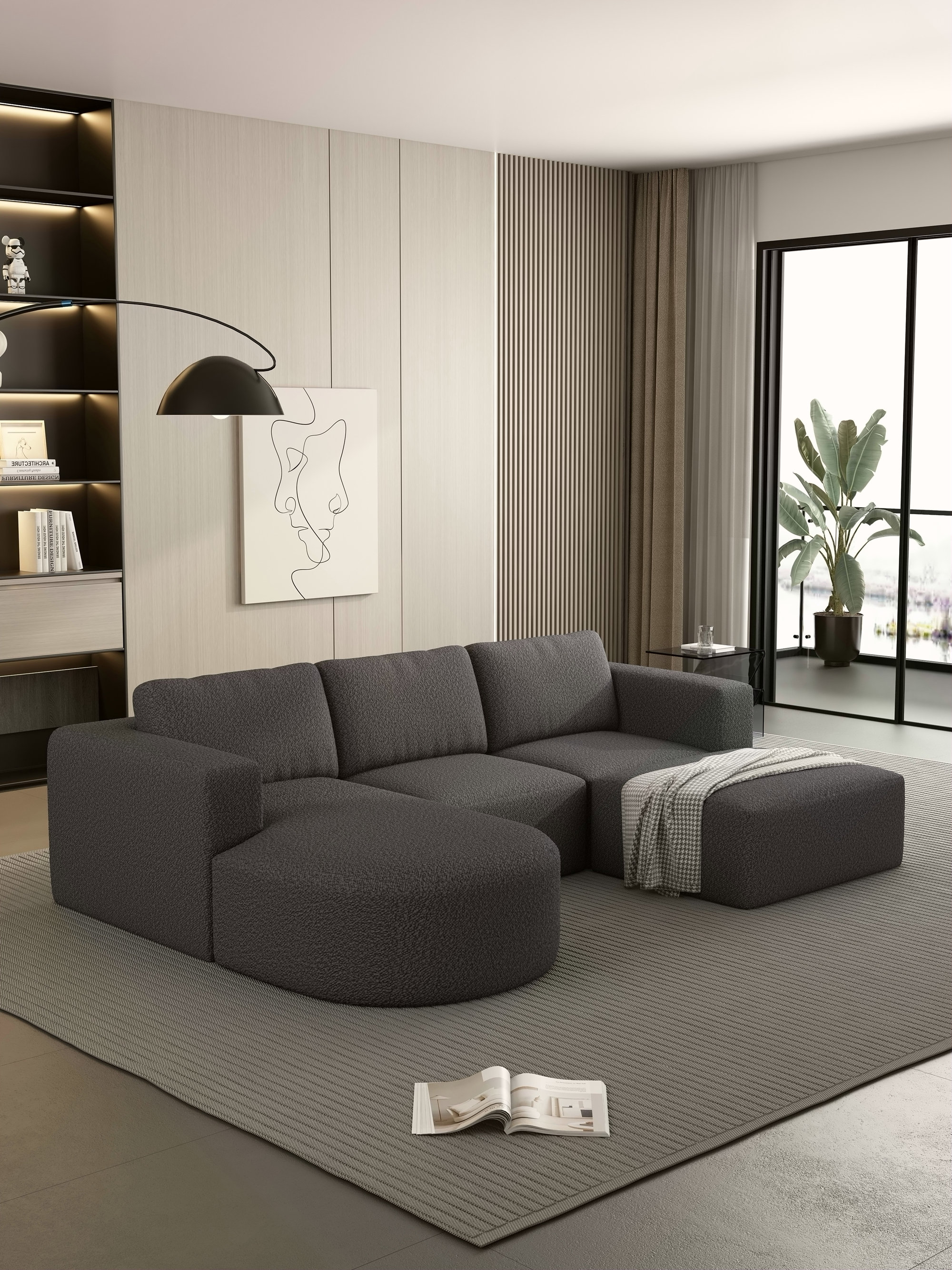 Hokku Designs 104.32*70.86 Modular Sectional Sofa Sleeper Couch ...