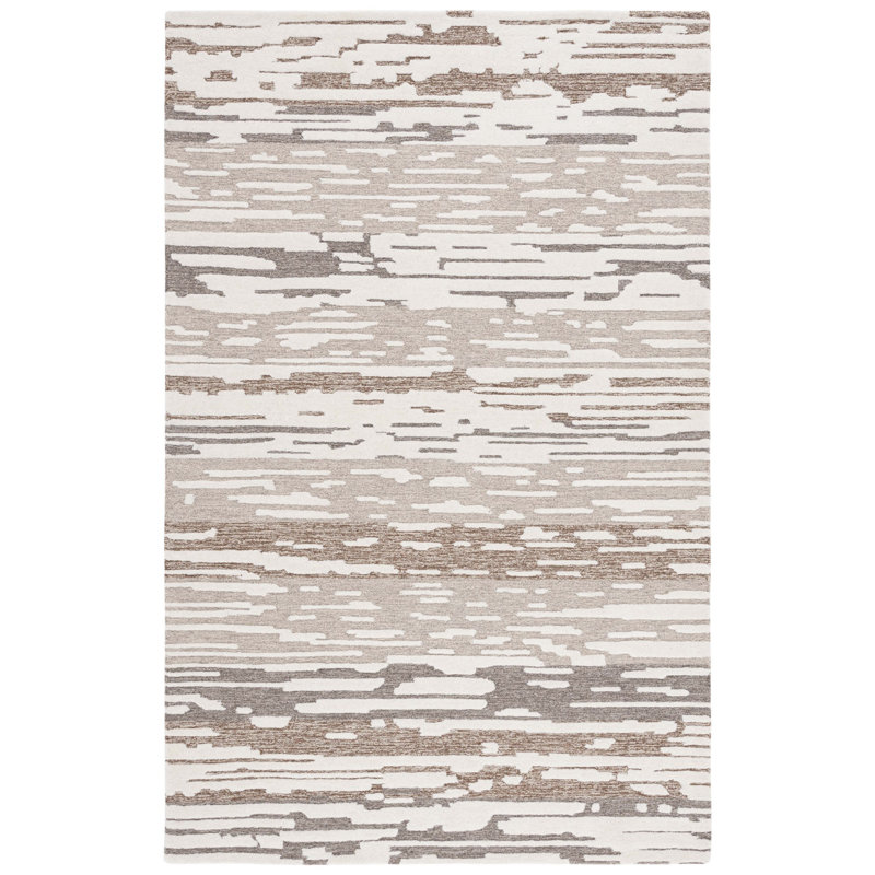 Tapis en laine / coton touffeté à la main Fifth Avenue en brun / beige, Rectangle 6 pi x 9 pi
