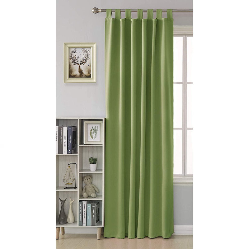 Bianney Blackout Curtain Single Panel, 140 W x 175 D cm, Green