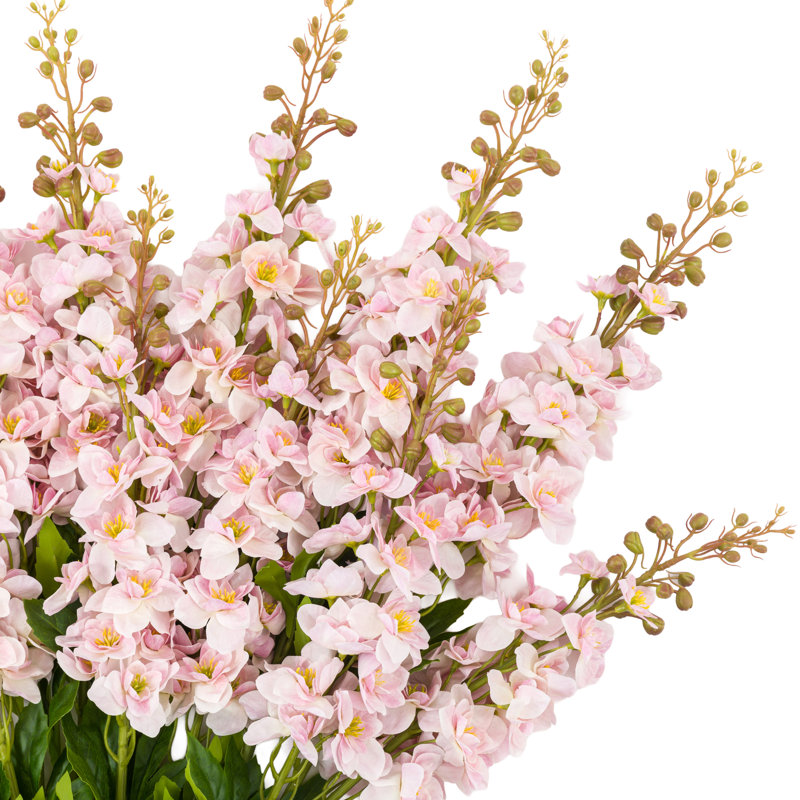 Vintage Hollyhock Floral Stem Tall, Pink