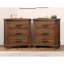Ensemble de table de chevet rustique en bois massif récupéré à trois tiroirs Rustic-2146908177-2146908176