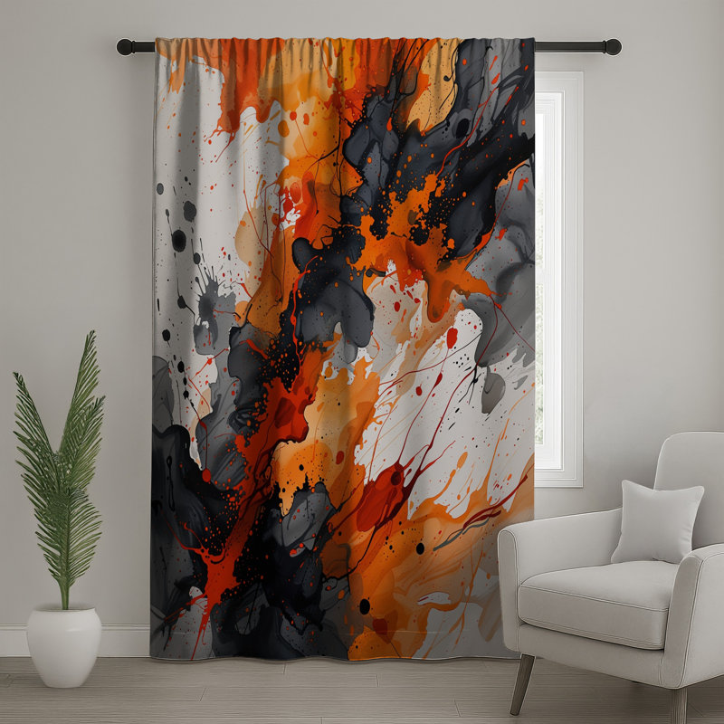 Rideaux abstraits, voilages et voilages à motif abstrait - 1 panneau, 50" x 80" - 1 Panel, Transparent