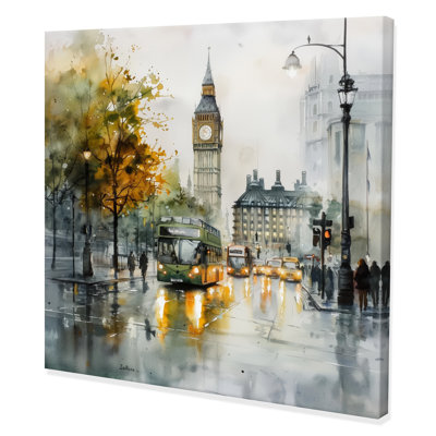 Rainy Views Of Big Ben In London I - City London Print Wall Art