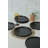 Elegant Service Plate Set (6 Pieces), Matte Black, 10.6 x 0.9 inches | 100% Ceramic, Antibacterial & Easy to Clean | Dishwasher Safe up to 122°F, Microwave Safe | Perfect for Modern Dining & Entertaining