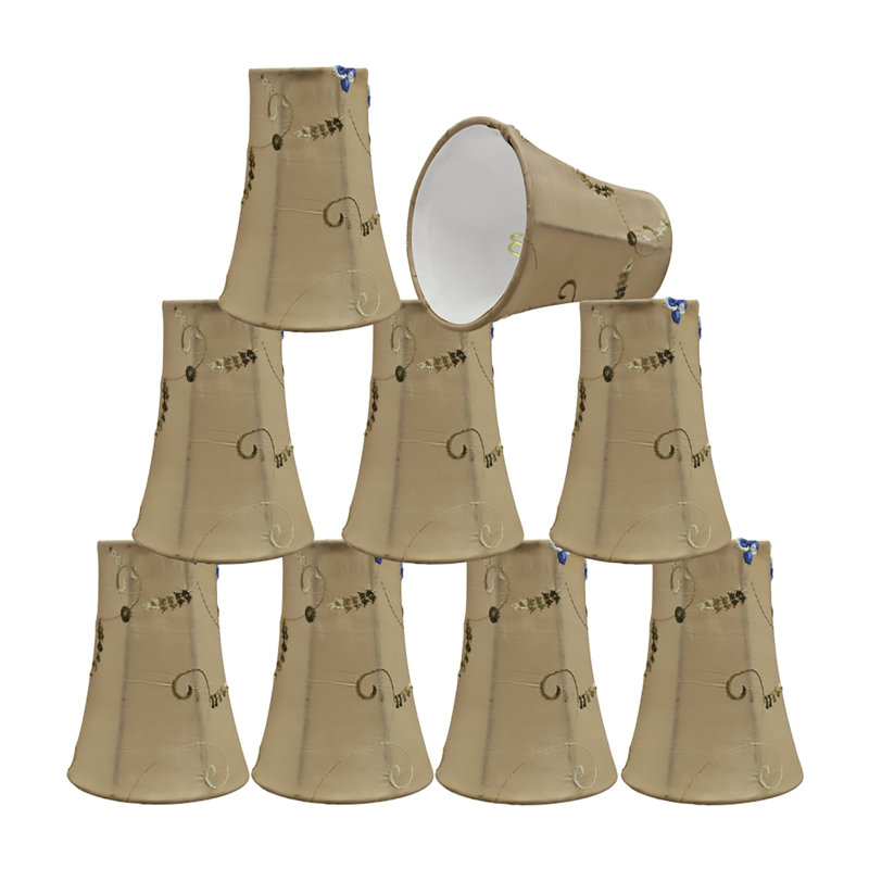 Abat-jour cloche en soie/chantoung de H 5 po en or