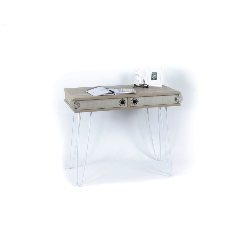 Bureau moderne à 2 niveaux avec pieds en métal Lora
