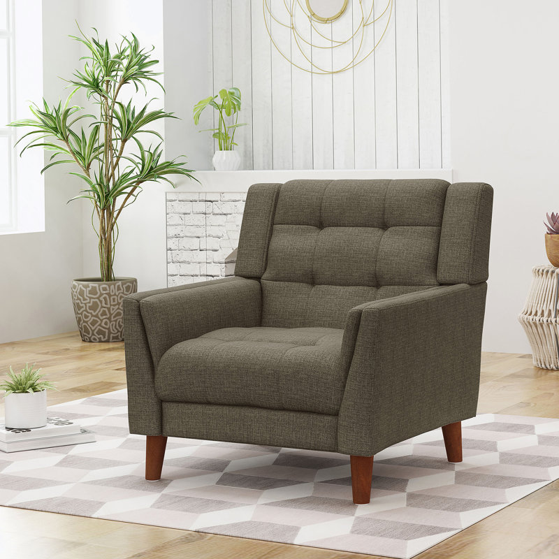 Fauteuil exquis rembourré pour espaces polyvalents, alliant confort et grâce, Moka