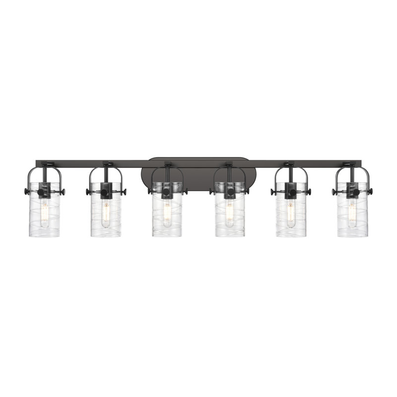 Smethport 6 - Light Dimmable Vanity Light, Deco Swirl, Matte Black