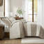 Ensemble de literie contemporain chic, édredon en polyester taupe, style urbain toutes saisons