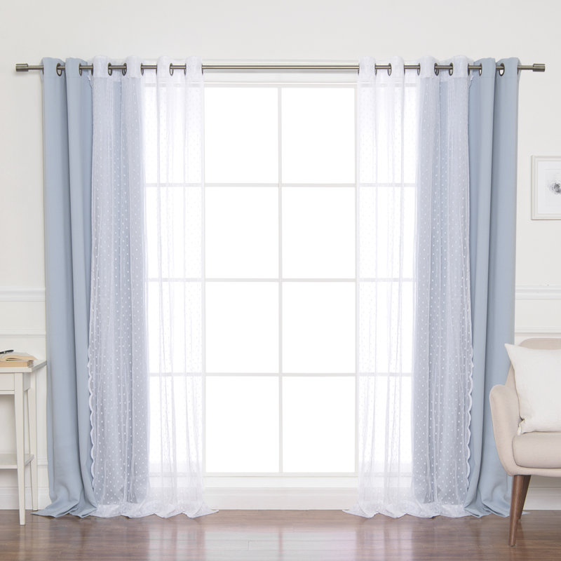 Paire de rideaux occultant et isolants avec œillets Adela, Bleu ciel, 52 po x 96 po