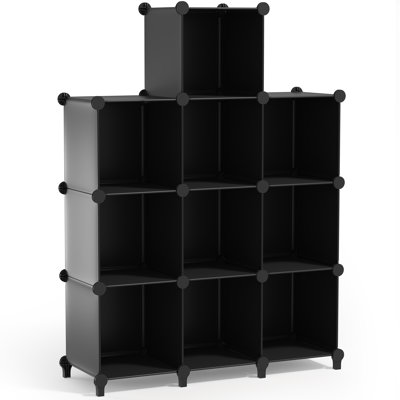 Organisateur de rangement cubique Sorbus - paquet de 10 - étagère à casiers imperméable pour garde-robe, jouets, livres, chaussures, décor - bibliothèque compacte pour chambre à coucher, salon, chambre d'enfant ou bureau, noir, ensemble de 10