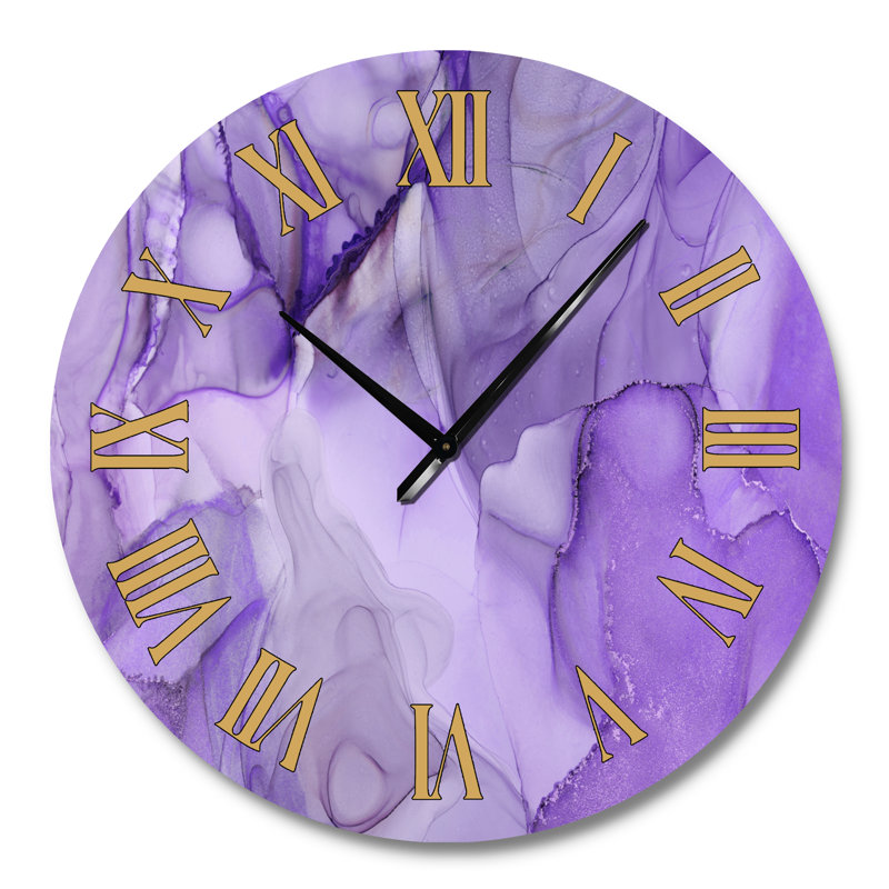 Horloge murale Tender, Grand, Mauve / doré