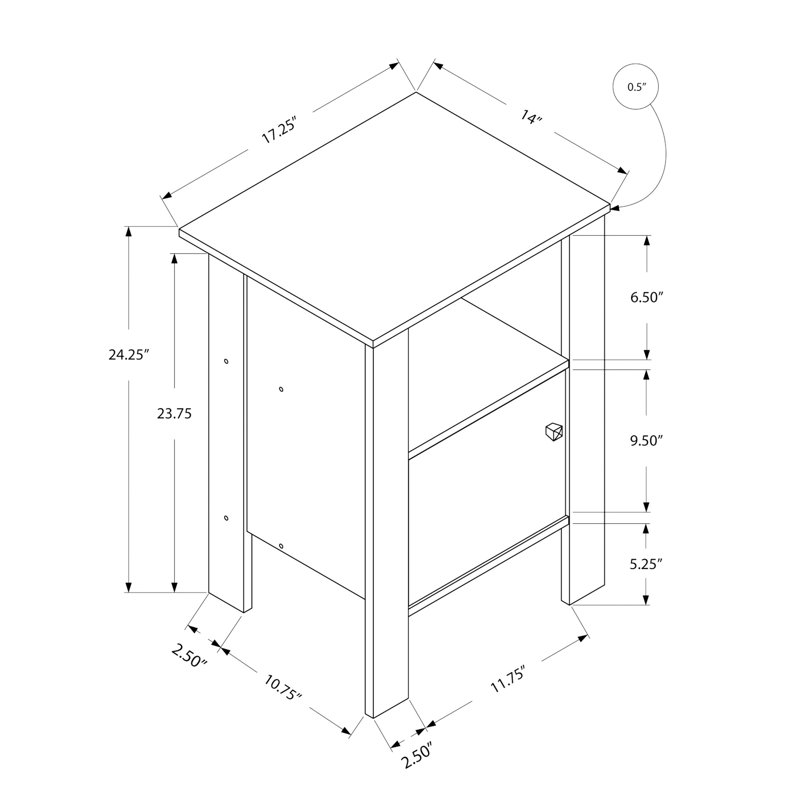 Table de bout avec rangement ouvert: pratique pour le salon, la chambre à coucher et la famille