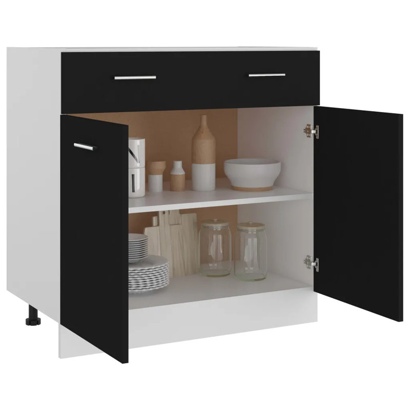 Drawer Bottom Cabinet Lyon, Black