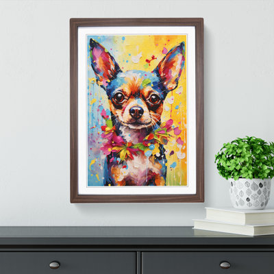 Chihuahua Action No.2 - Single Picture Frame Print on Wood