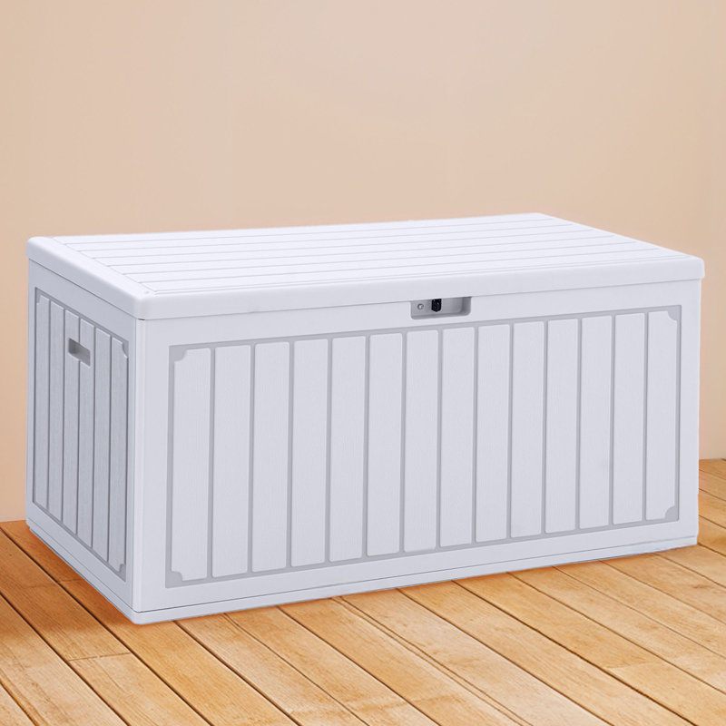 Balconera Deck Box 112.7cm W 340L Lockable Deck Box, White