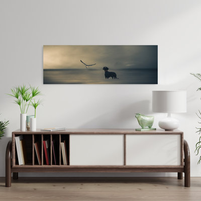 Dreamy Dachshund Seagull Dreamy Peaceful Abstract Seagull Bird Dog Coastal Art mural