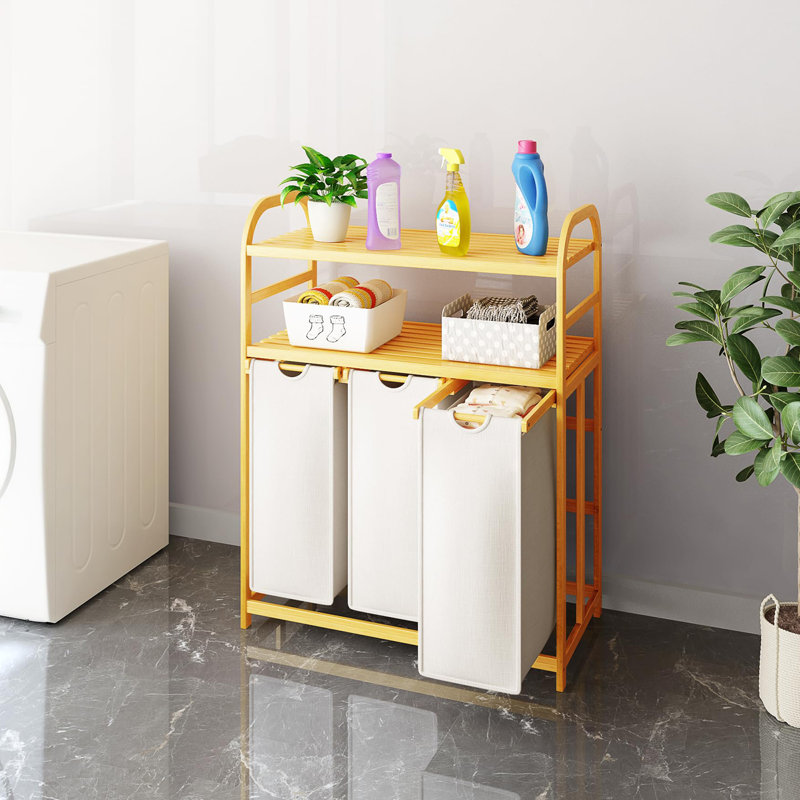 Laundry Sorter, Light Grey/Brown