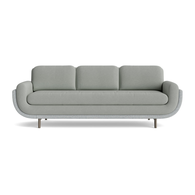 Regatta 100 Sofa, Boucle-Mineral Green/Textured Slub Weave-Sky Blue, Driftwood